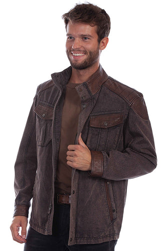 SCULLY MEN'S JACKET LEATHER & CANVAS 1089 112