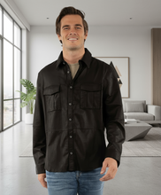 SCULLY MENS BLACK LEATHER SHIRT 2103 247