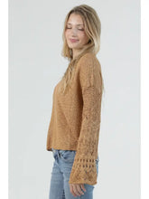 Angie V Neck Flare Sleeve Light Weight Knit XHV08