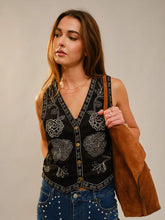Blue B Embroided Suede Vest 95594V
