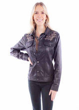 Scully Ladies Black Embroidered Lamb Jacket L1121