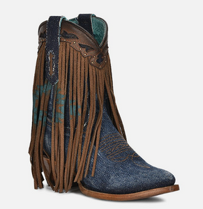 Corral Ladies Denim Fringe