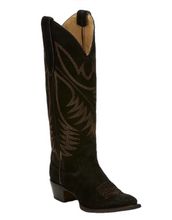 Justin Ladies Tall Blk Suede