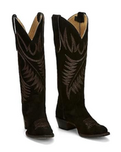 Justin Ladies Tall Blk Suede