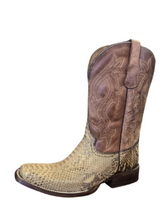 Circle G Mens Taupe Python Square toe