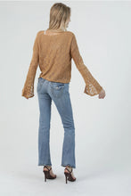 Angie V Neck Flare Sleeve Light Weight Knit XHV08
