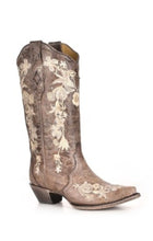 Corral Ladies Tobac Emb & Stud A3572