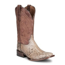 Circle G Mens Taupe Python Square toe