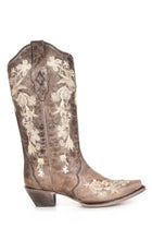 Corral Ladies Tobac Emb & Stud A3572
